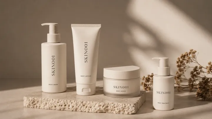Produk body care custom dengan kemasan elegan